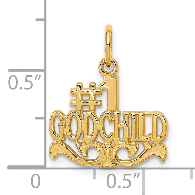 10k Yellow Gold #1 GODCHILD Charm