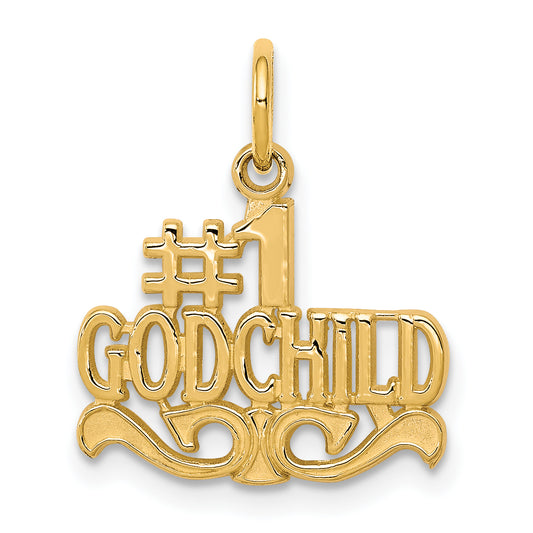 10k Yellow Gold #1 GODCHILD Charm