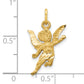 10k Yellow Gold Solid Satin Angel Charm