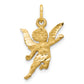 10k Yellow Gold Solid Satin Angel Charm