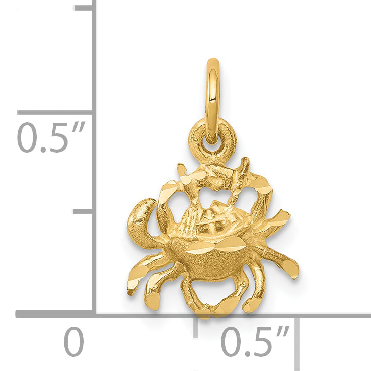 10k Yellow Gold Crab Charm