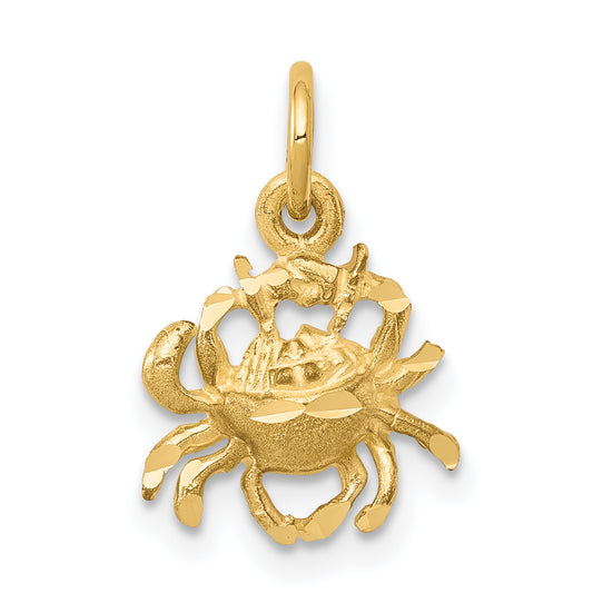 10k Yellow Gold Crab Charm