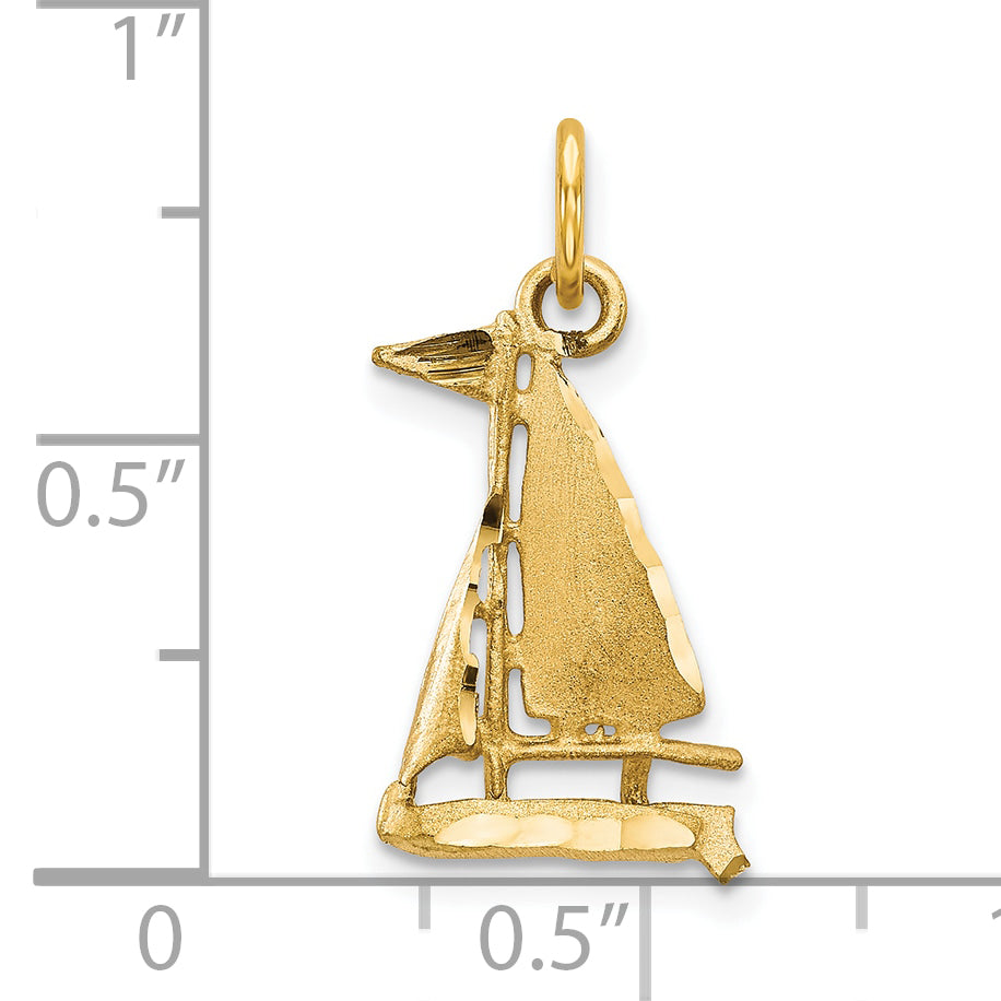 10k Yellow Gold Sailboat Charm