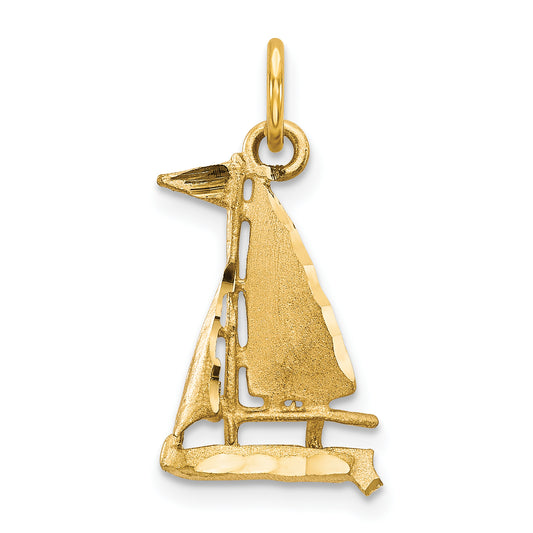 10k Yellow Gold Sailboat Charm