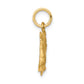 10k Yellow Gold Solid Satin Horsehead with Reins Charm