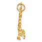 10k Yellow Gold Solid Diamond-cut Eagle Charm