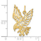 10k Yellow Gold Solid Diamond-cut Eagle Charm