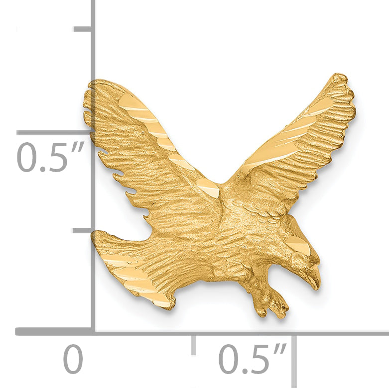 10k Yellow Gold Solid Diamond-cut Eagle Charm