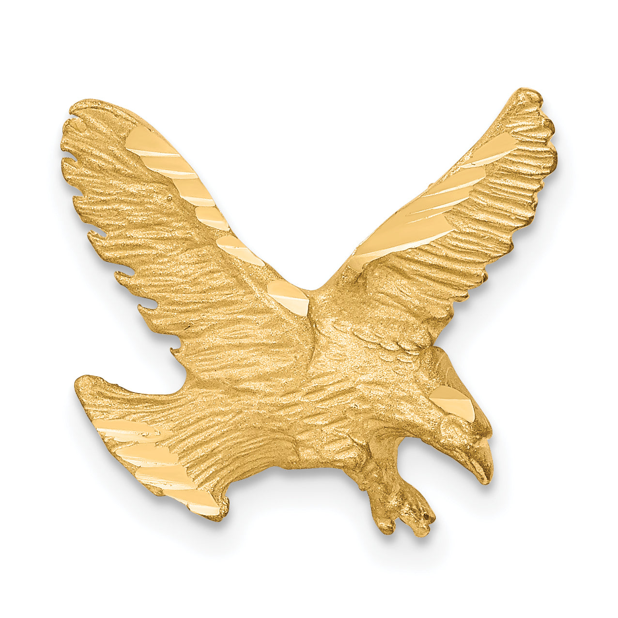 10k Yellow Gold Solid Diamond-cut Eagle Charm