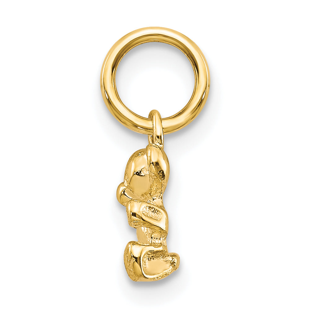 10k Yellow Gold 3D Teddy Bear Charm