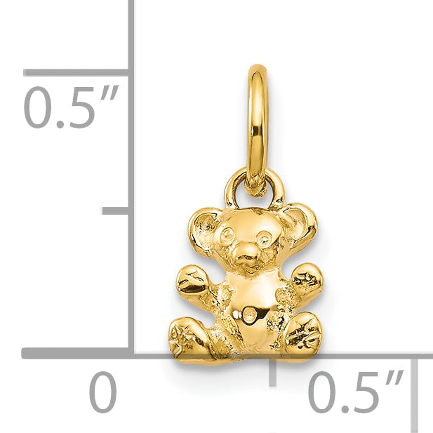 10k Yellow Gold 3D Teddy Bear Charm