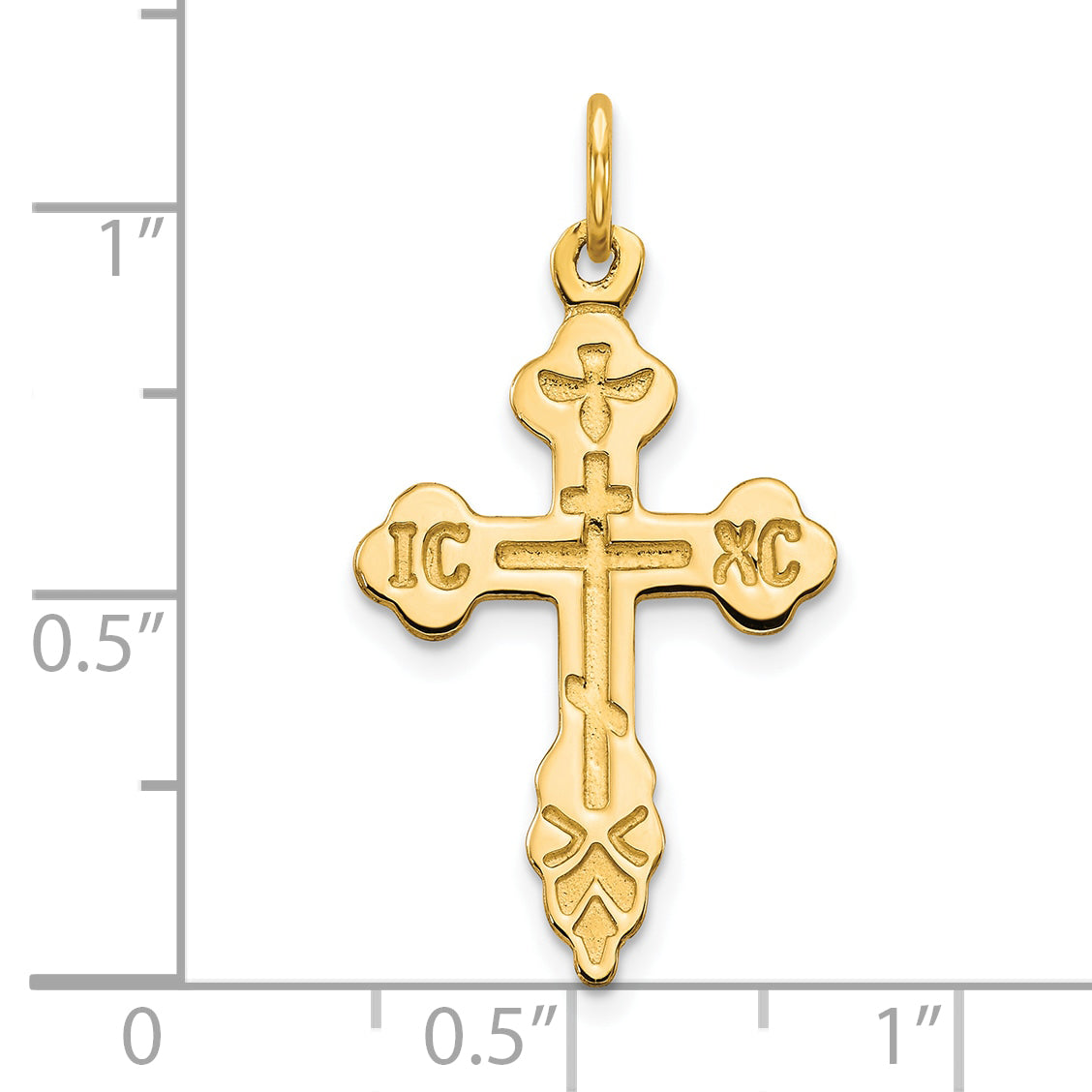 10k Yellow Gold Eastern Orthodox Cross Charm