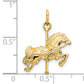 10k Yellow Gold Solid Carousel Horse Charm