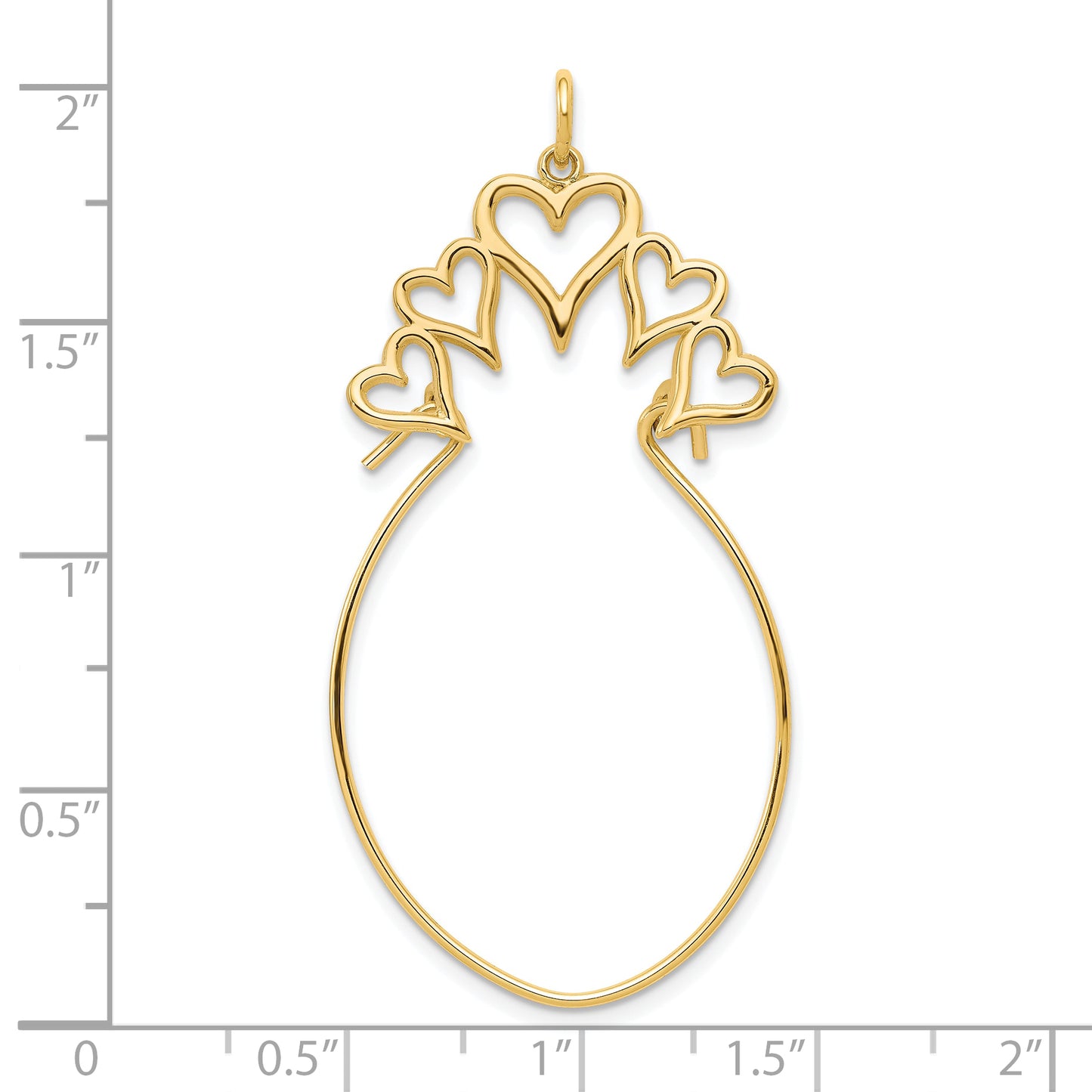 10k Yellow Gold 5 Hearts Charm Holder