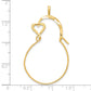 10k yellow gold small heart charm holder