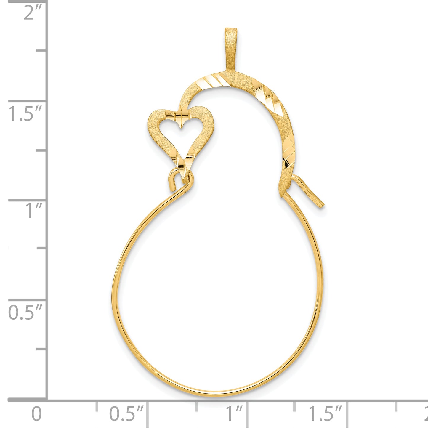 10k yellow gold small heart charm holder