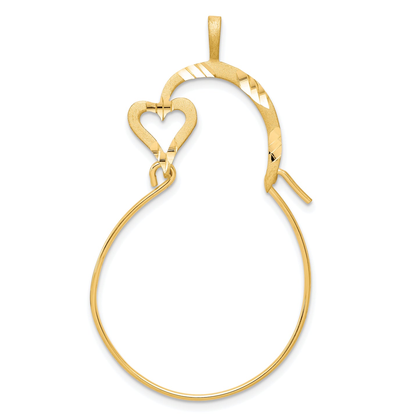 10k yellow gold small heart charm holder