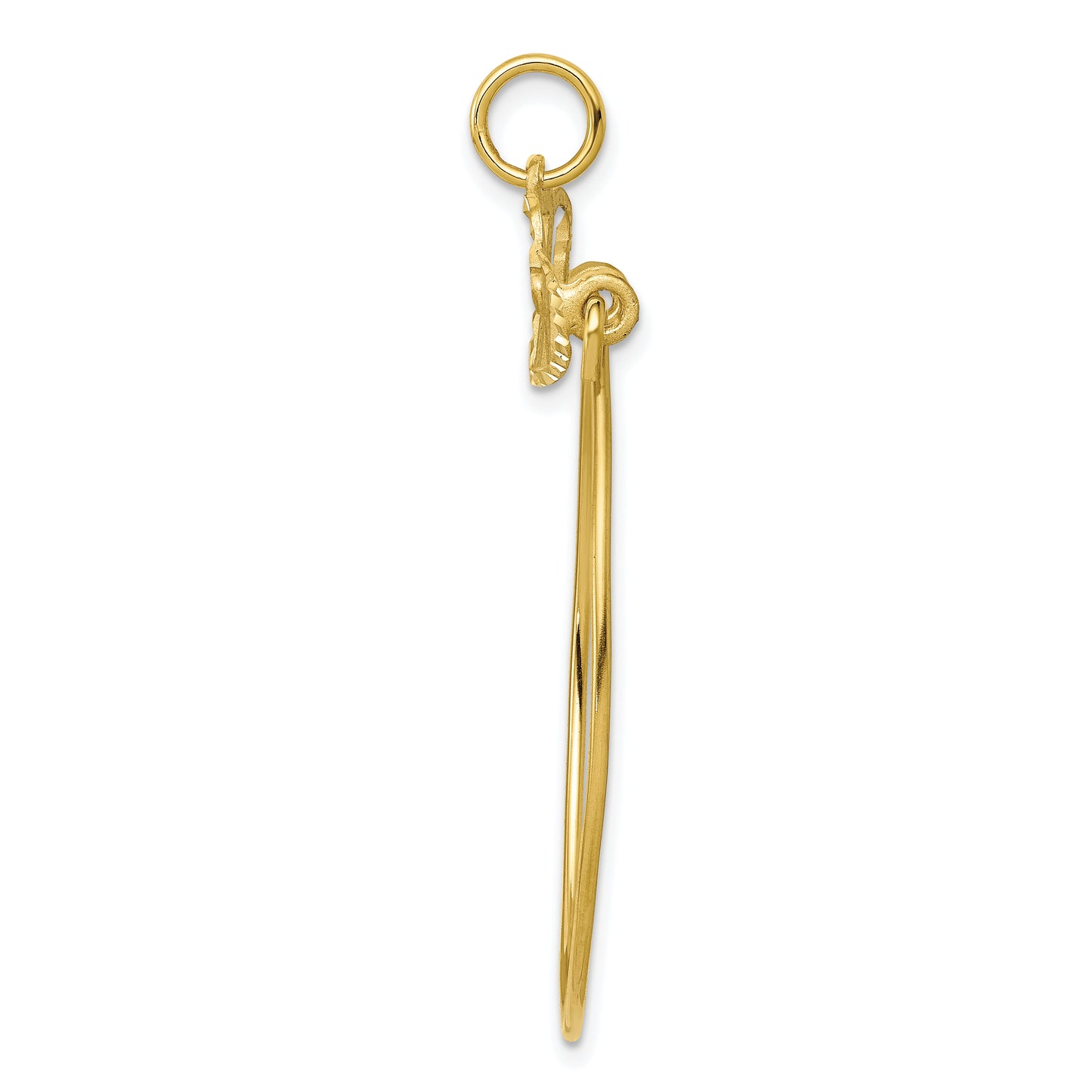 10k yellow gold double heart charm holder