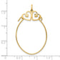 10k yellow gold double heart charm holder