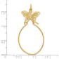 10k yellow gold filigree butterfly charm holder