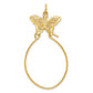 10k yellow gold filigree butterfly charm holder