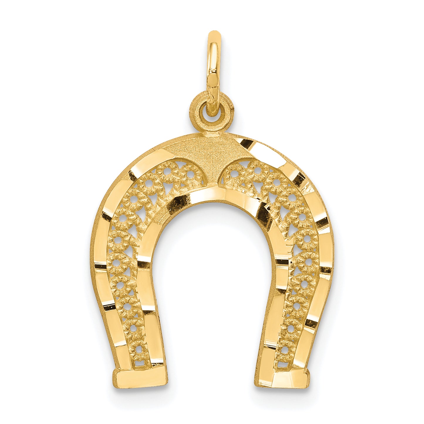 10k yellow gold horseshoe charm