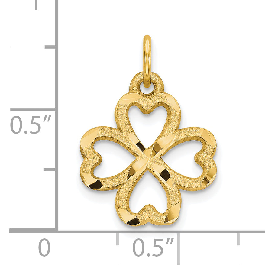 10k yellow gold 4-leaf clover pendant