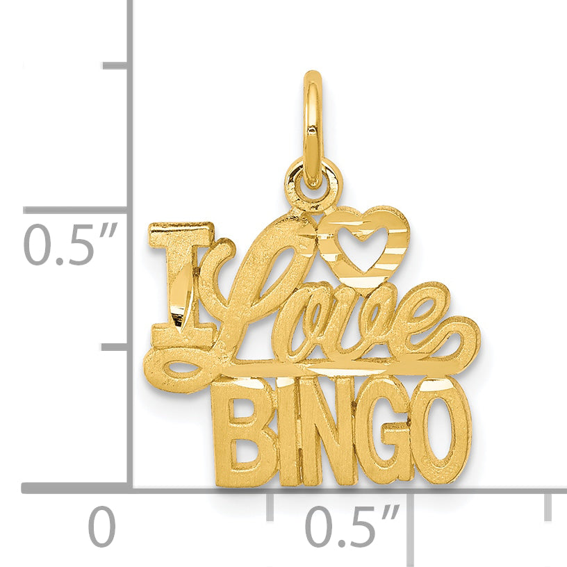 10k yellow gold i love bingo charm