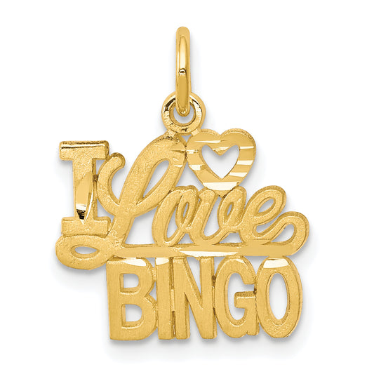 10k yellow gold i love bingo charm