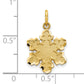 10k yellow gold solid satin snowflake charm