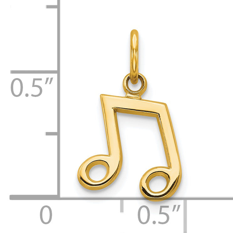 10k yellow gold musical note charm