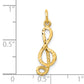 10k yellow gold medium solid treble clef charm