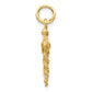 10k yellow gold solid caduceus charm