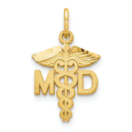 10k yellow gold solid doctor of medicine md charm