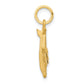 10k yellow gold solid satin airplane charm