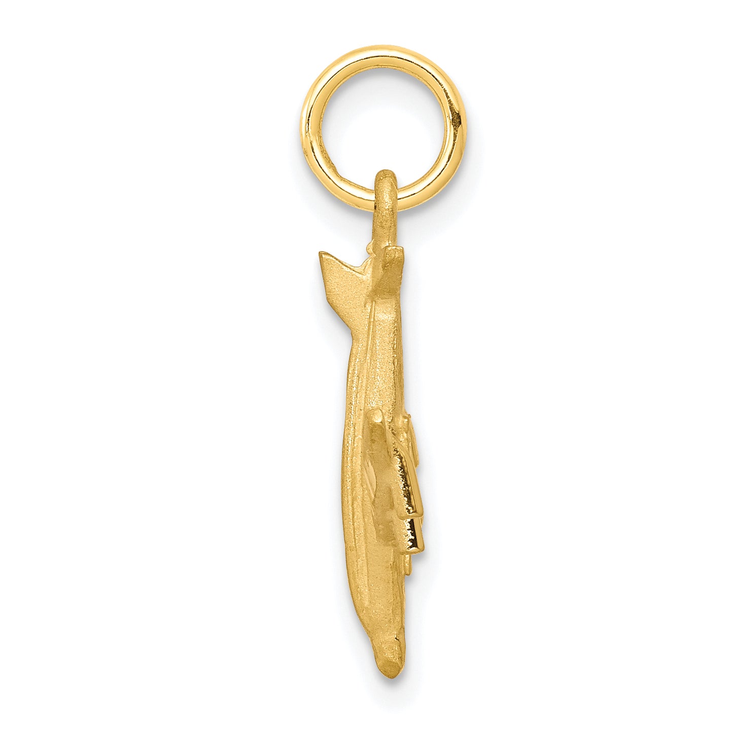 10k yellow gold solid satin airplane charm