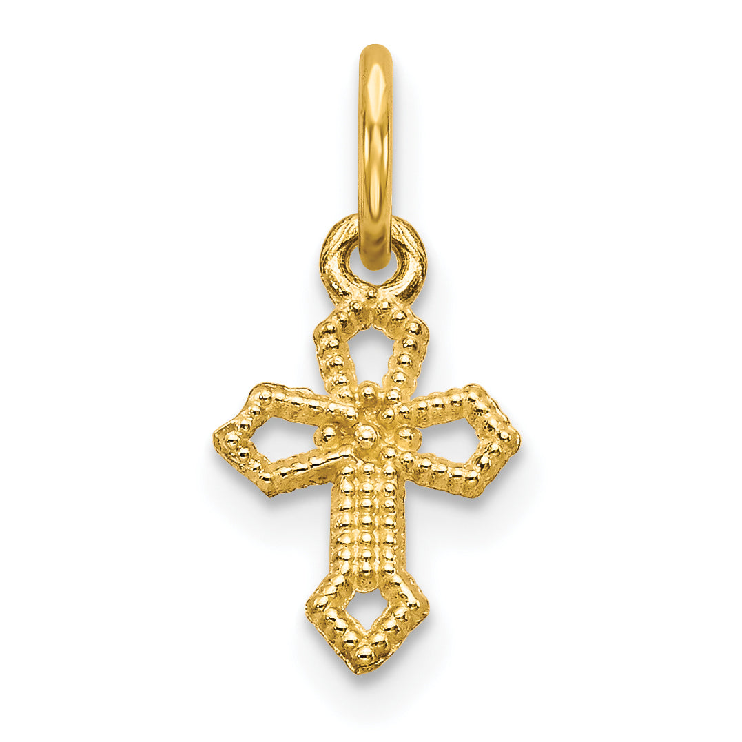 10k yellow gold cross charm