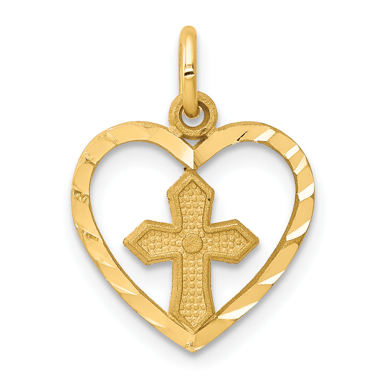 10k yellow gold cross charm