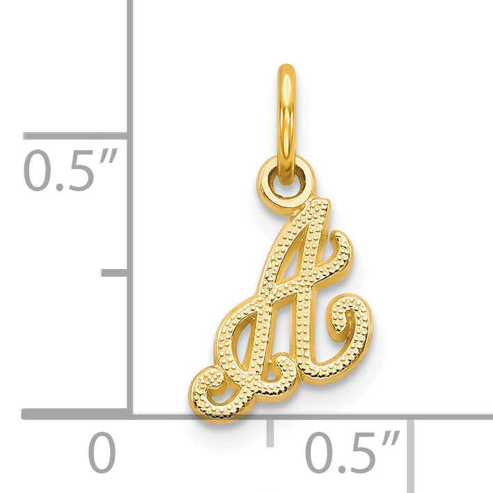 10K Yellow Gold Initial A Charm