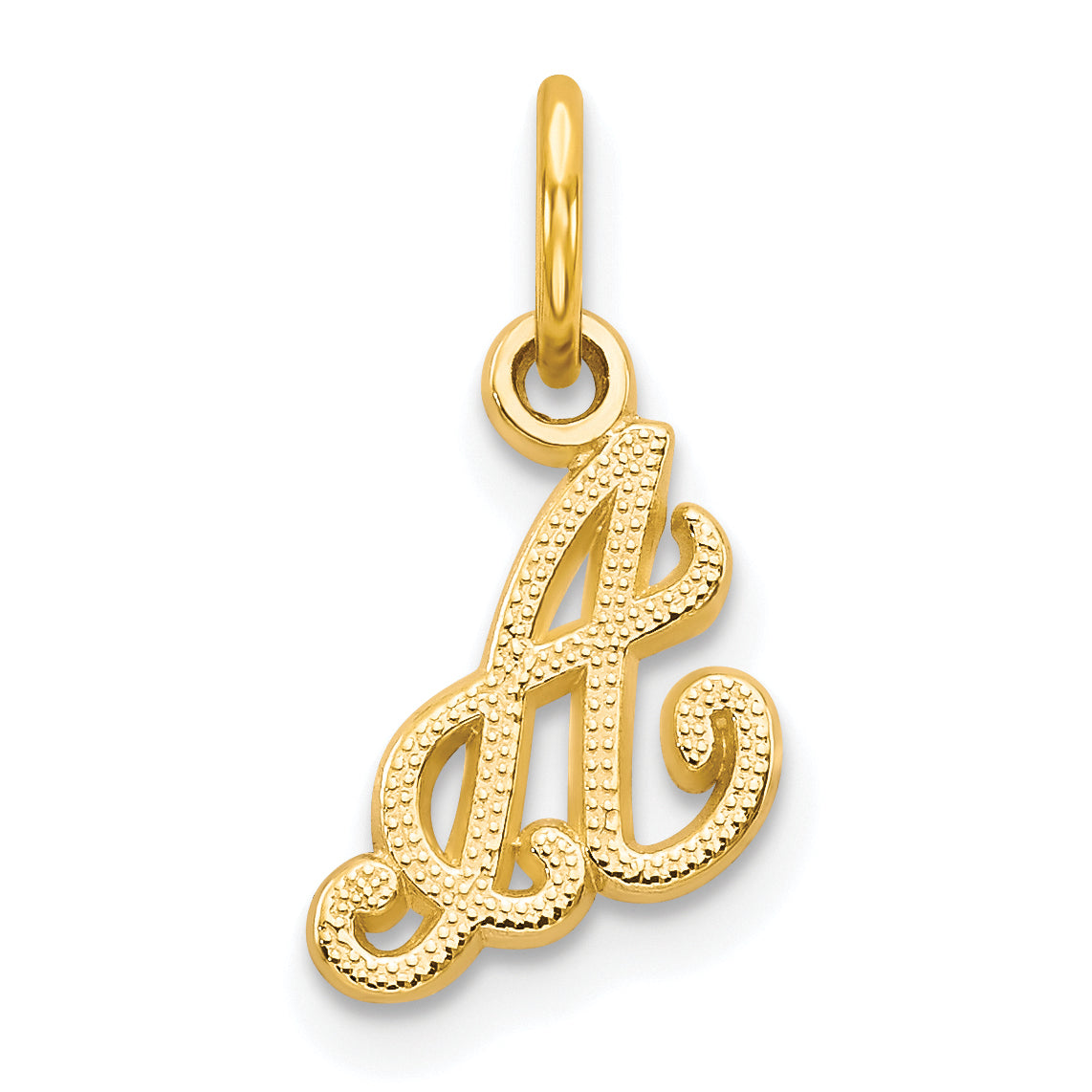 10K Yellow Gold Initial A Charm