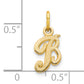 10K Yellow Gold Initial B Charm