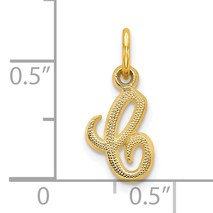 10K Yellow Gold Initial C Charm