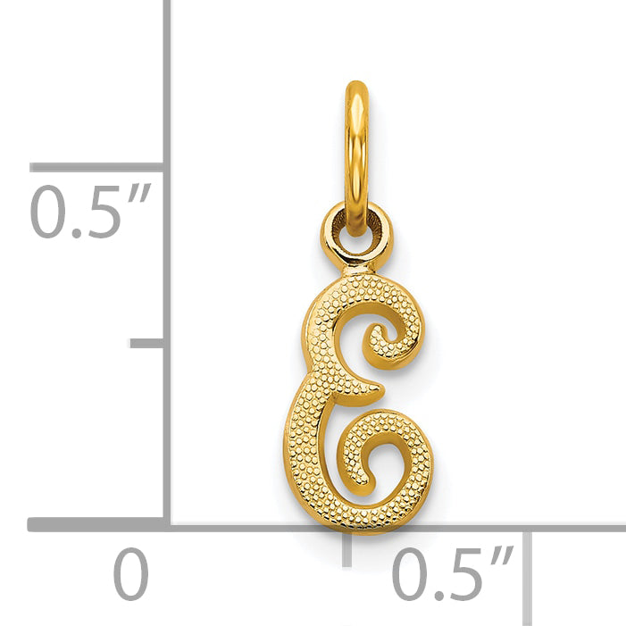 10K Yellow Gold Initial E Charm