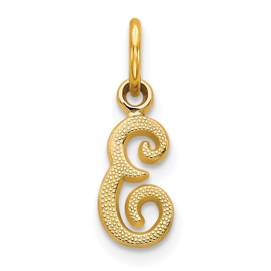 10K Yellow Gold Initial E Charm