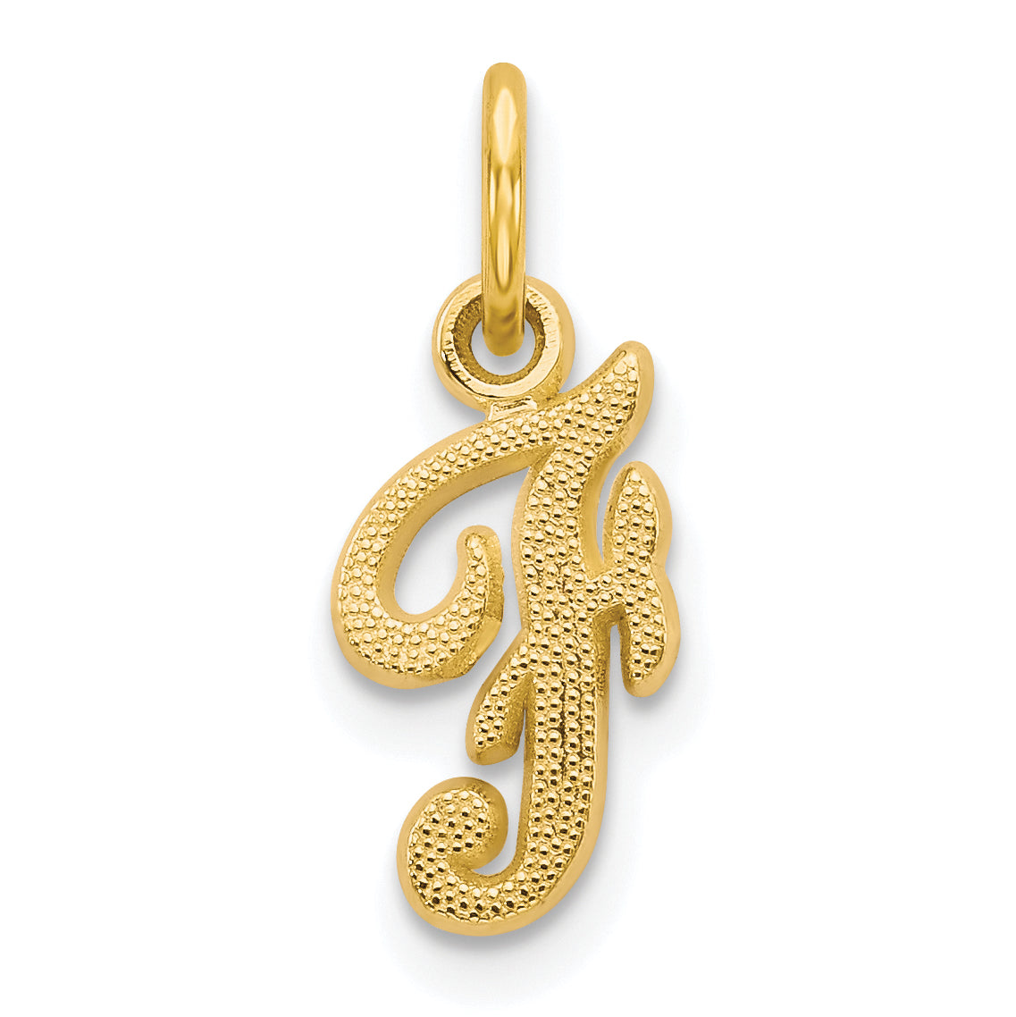 10K Yellow Gold Initial F Charm