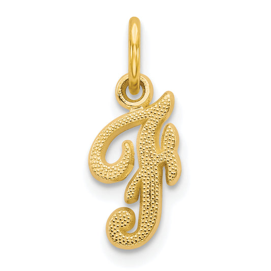 10K Yellow Gold Initial F Charm