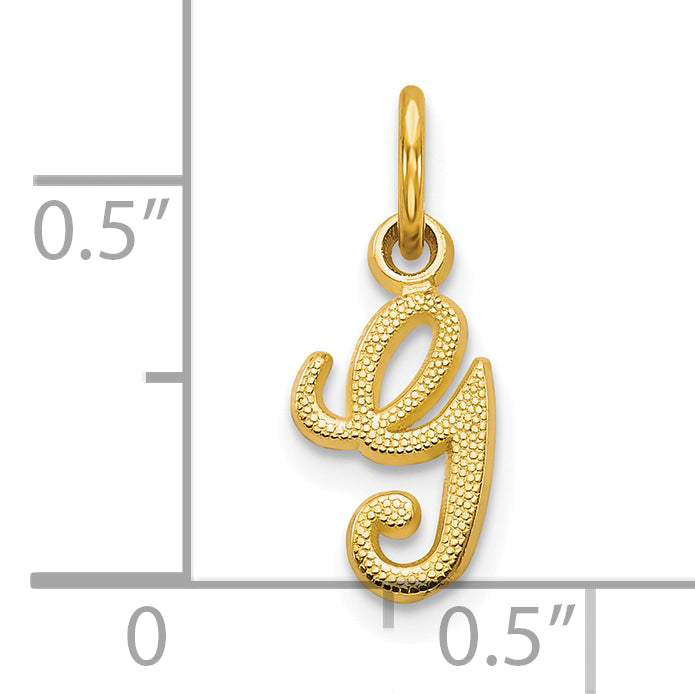 10K Yellow Gold Initial G Charm