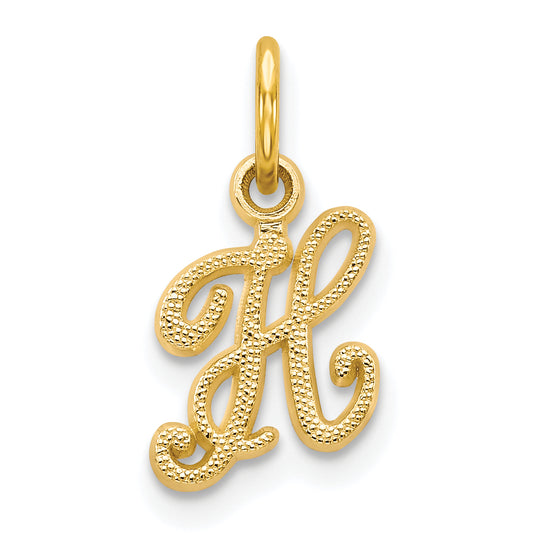 10K Yellow Gold Initial H Charm