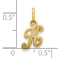 10K Yellow Gold Initial K Charm