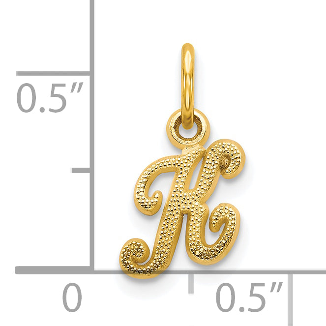 10K Yellow Gold Initial K Charm